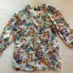 Sheer floral shirt